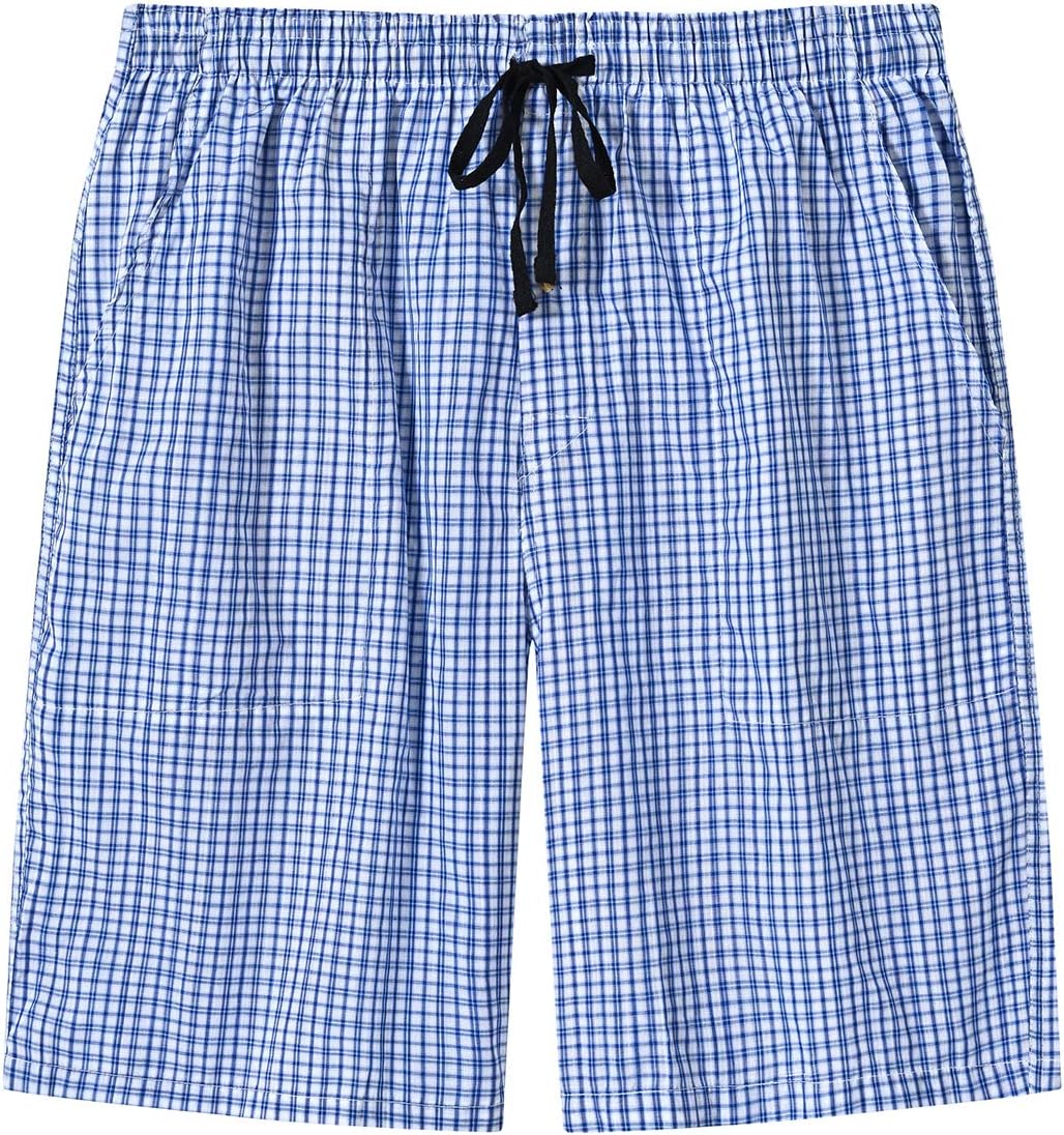 MoFiz Herren Kurze Pyjamahose Baumwolle Schlafshorts Karierte Schlafanzughose Freizeithose Karo Loun