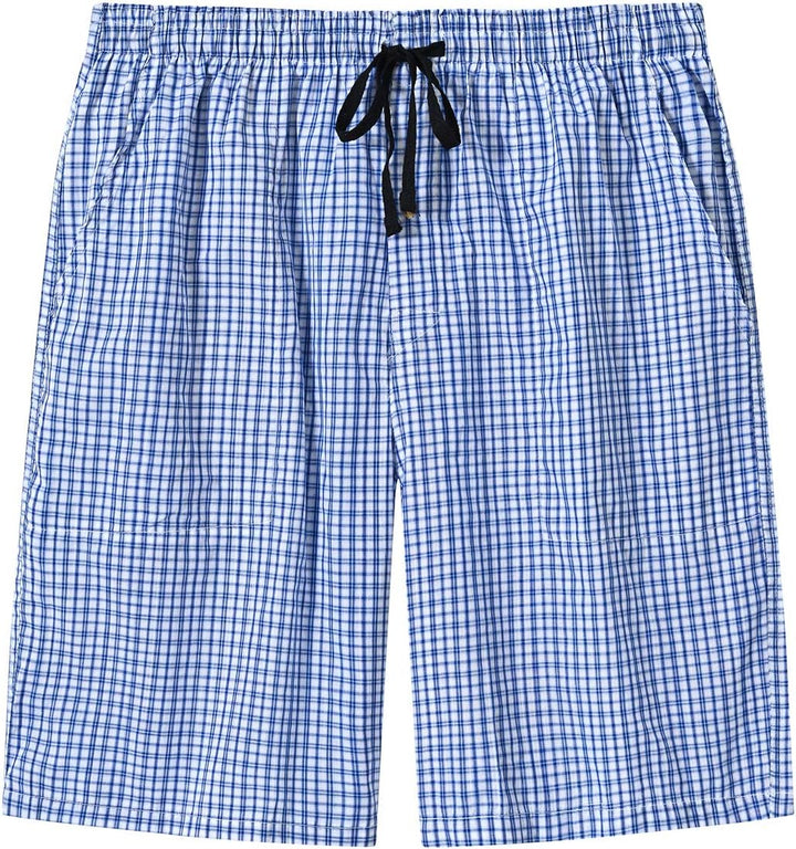 MoFiz Herren Kurze Pyjamahose Baumwolle Schlafshorts Karierte Schlafanzughose Freizeithose Karo Loun