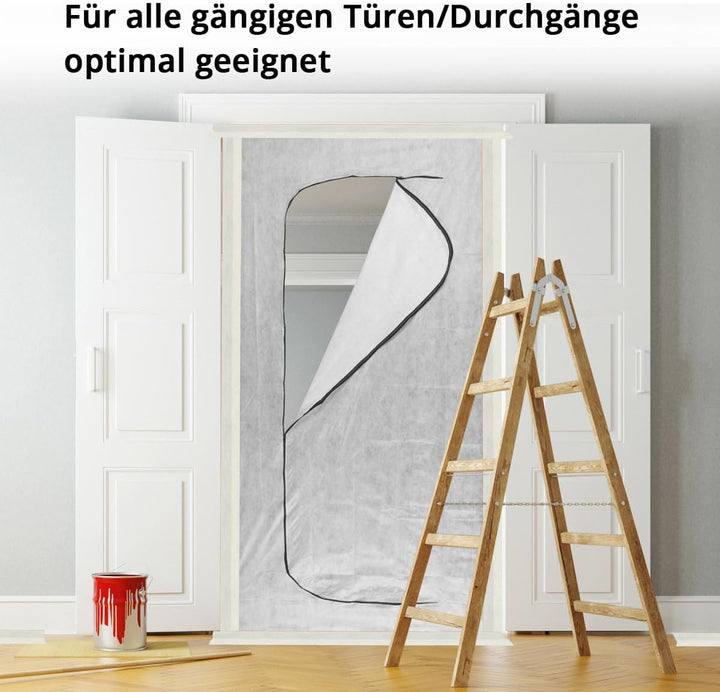 STAHLWERK Staubschutztür 3er Set C-Form Staubtür/Schmutzschleuse/Staubvorhang mit integriertem Reiss