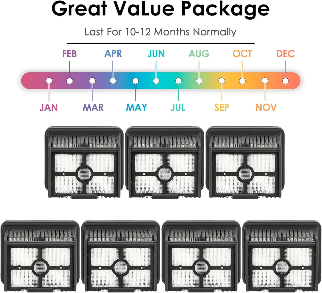 (7 Stück) H12 Pro Ersatz HEPA Filter für Dreame H12 Pro, H15 Pro, H15 Mix, H12 Pro FlexReach, H12 DU