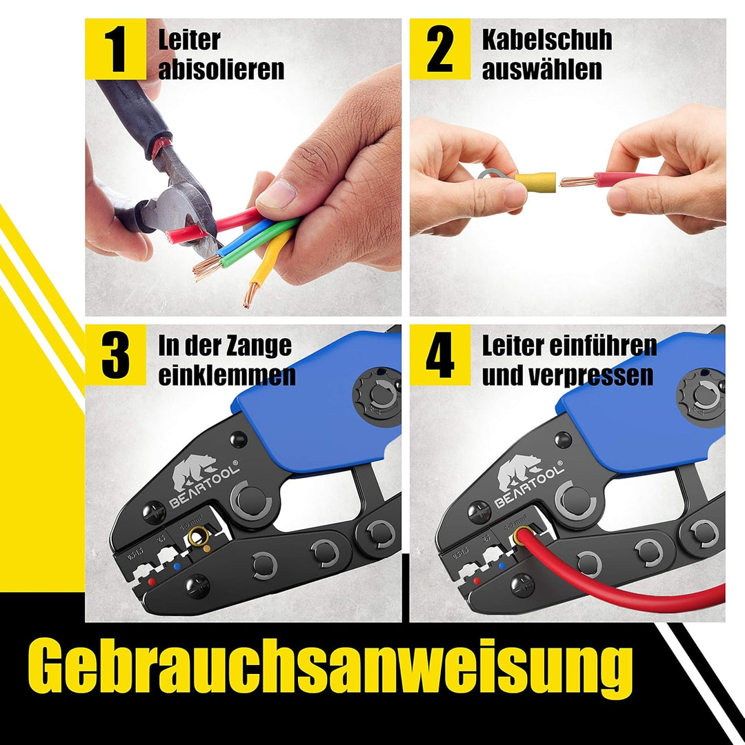 BEARTOOL® Kabelschuhe Set (580 Teile 36 Typen) Flachsteckhülsen, Flachstecker, Kabelverbinder Set, Q
