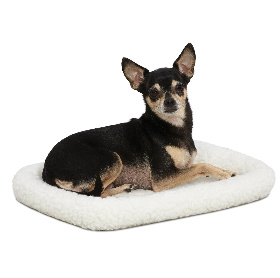 MidWest Homes for Pets QuietTime XXS Hundebett, weisses Fleece-Randpolster, ultraweich und maschinen