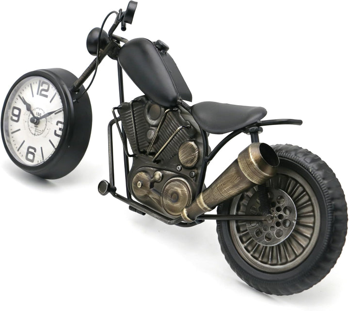 Vintage-Schreibtischuhr, Tischuhr, Motorrad-Geschenke für Männer, rustikale Bauernhaus-Dekoration, G