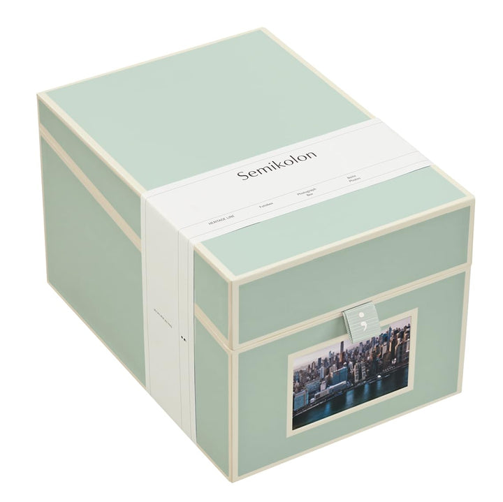 Semikolon 364112 CD- und Fotobox - 17,7 x 15,7 x 25,6 cm - für 10 x 15 cm Fotos - Cover moss pastell