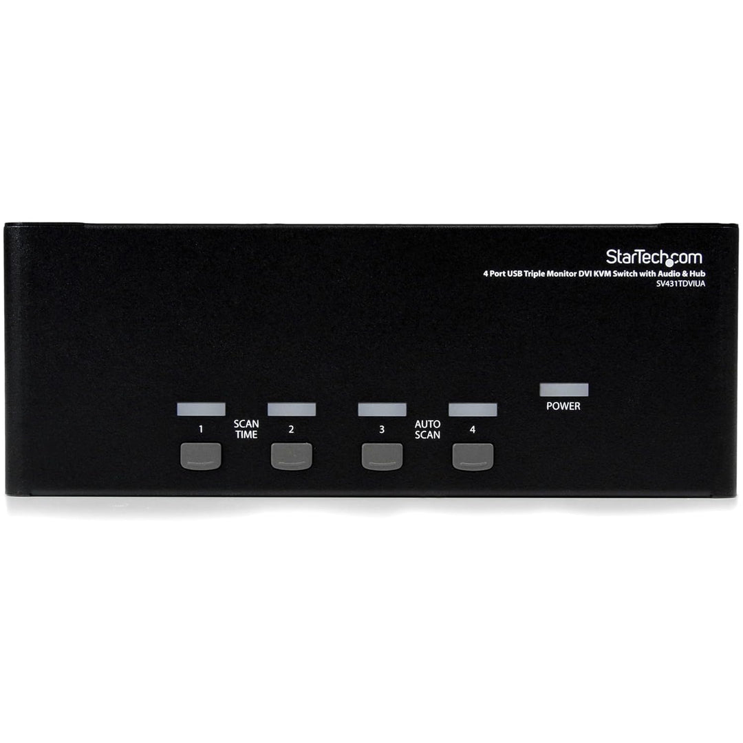 StarTech.com 4 Port Dreifach Monitor DVI USB KVM Switch mit Audio und USB 2.0 Hub - Tripel Monitor K