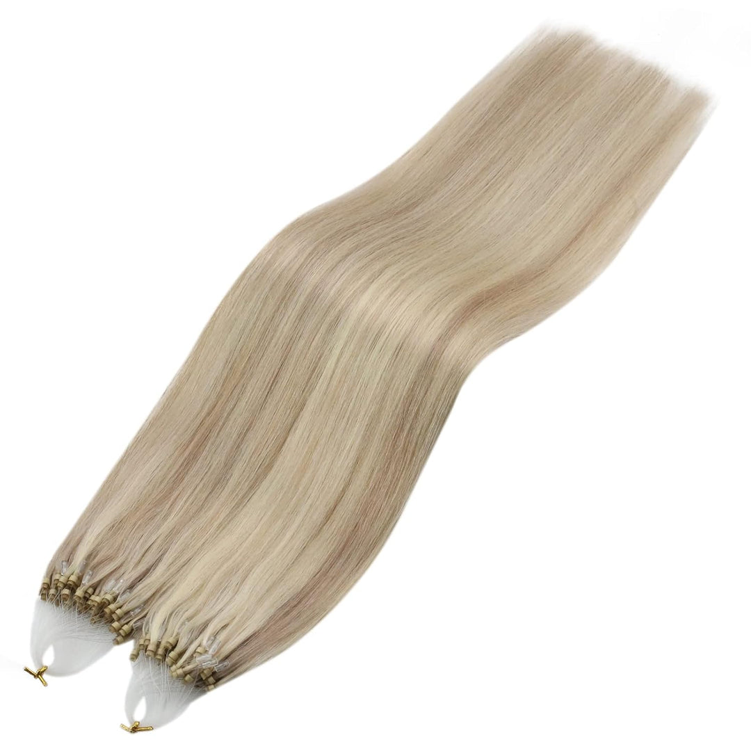 YoungSee Microring Extensions Blond Microring Extensions Echthaar 1g Blond Micro Loop Hair Extension