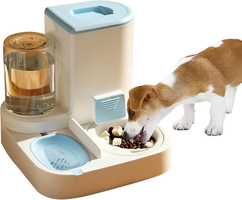 PETCUTE 2-in-1 Automatischer Futter und Wasserspender für Haustiere,Futterspender für Katzen mit gro