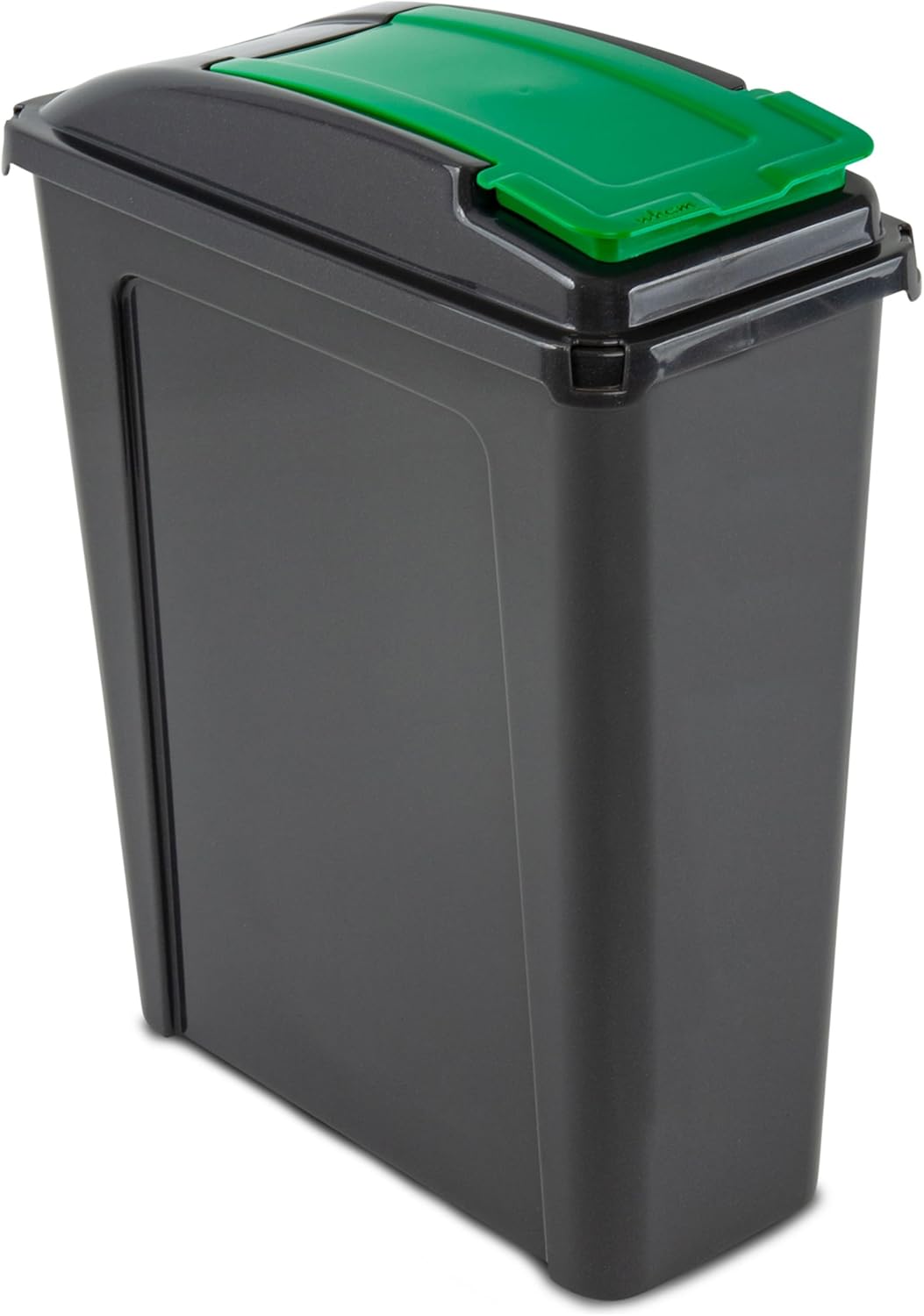 Mülltonne 25 Liter Schwarz-Grün, Mülleimer Küche, Mülltrennsystem, Abfalleimer Küche, Trash Bin, Mis