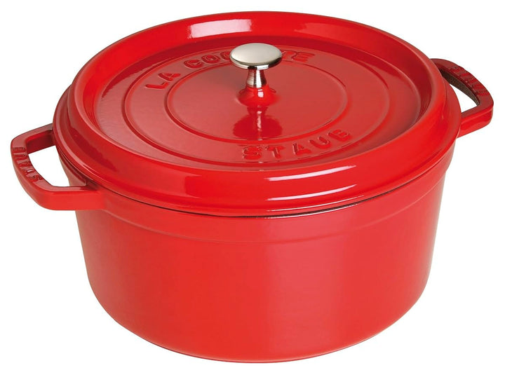 STAUB Gusseisen Bräter/Cocotte, rund 28cm, 6,7L, Aromaregen Funktion für optimale Befeuchtung, Für a