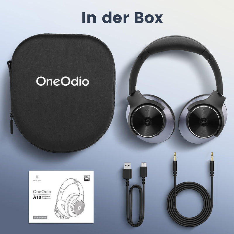 OneOdio A10 Bluetooth Kopfhörer Over Ear mit Hybrid Active Noise Cancelling [Bis zu 62 Std] Kabellos