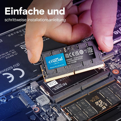 Crucial RAM 16GB DDR5 5600MHz (oder 5200MHz oder 4800MHz) Laptop-Speicher CT16G56C46S5 5600MHz 16GB,