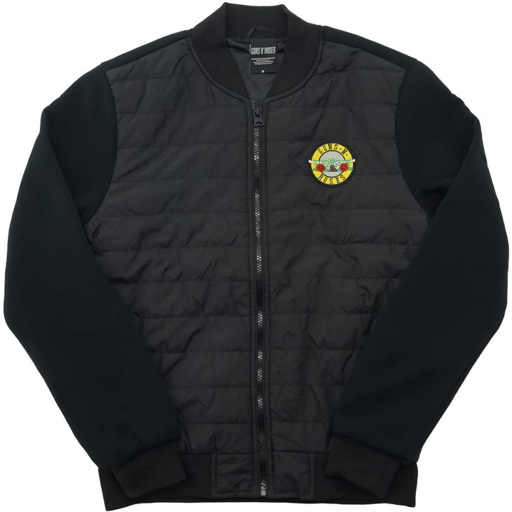 Rock Off Guns N Roses Quilted Jacke Classic Band Logo Nue offiziell Schwarz Unisex XL