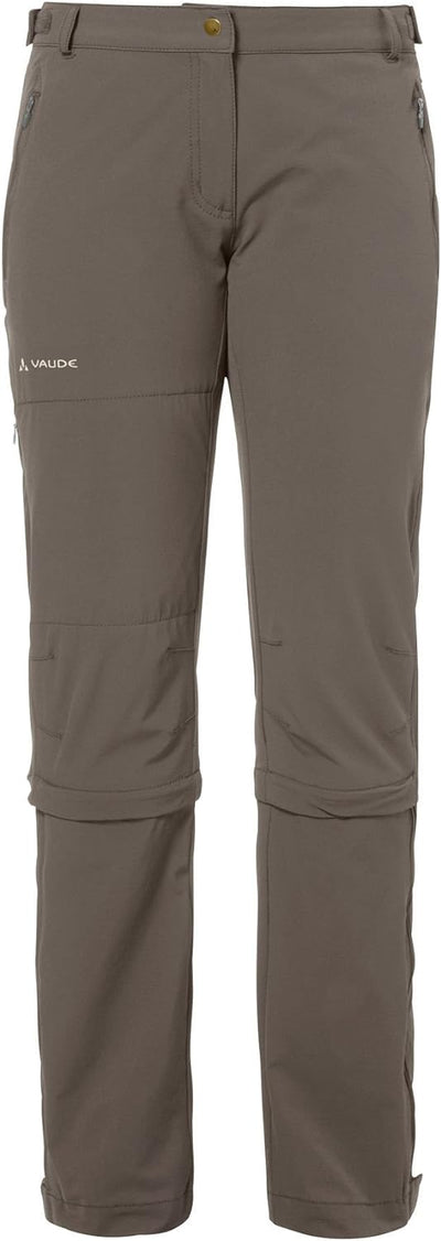 VAUDE Damen Wanderhose Trekkinghodeose Farley Stretch Capri T-Zip II braun Coconut 38, Coconut 38