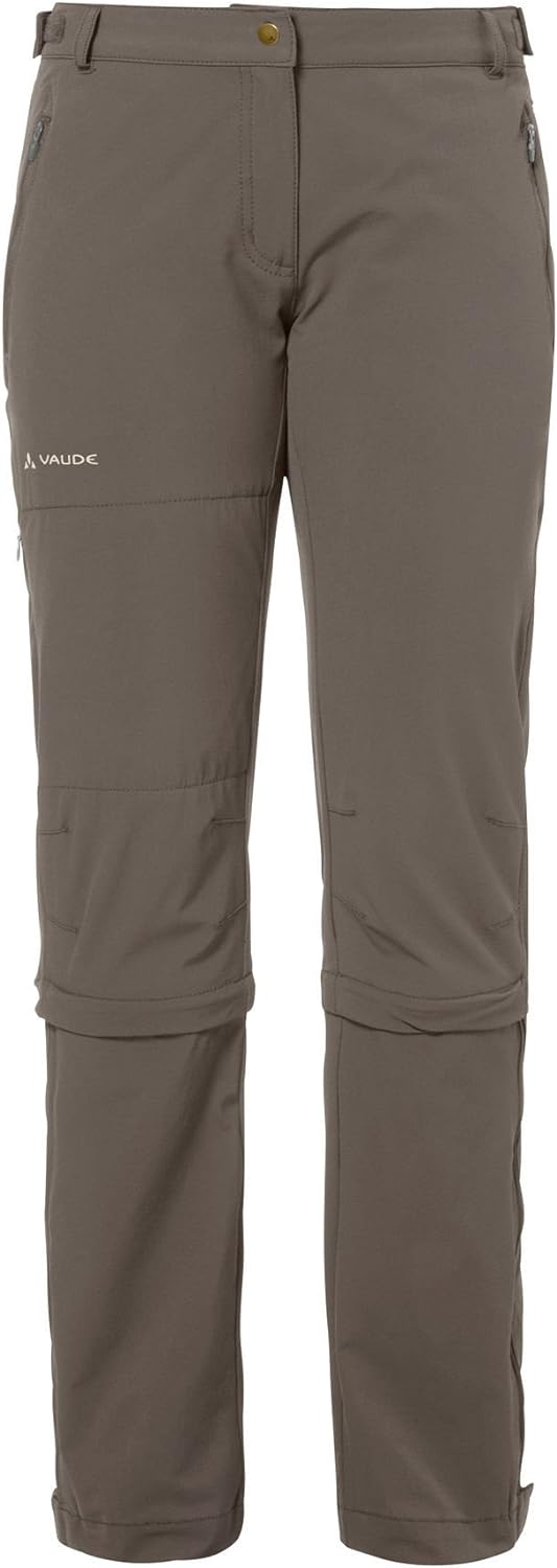 VAUDE Damen Wanderhose Trekkinghodeose Farley Stretch Capri T-Zip II braun Coconut 38, Coconut 38