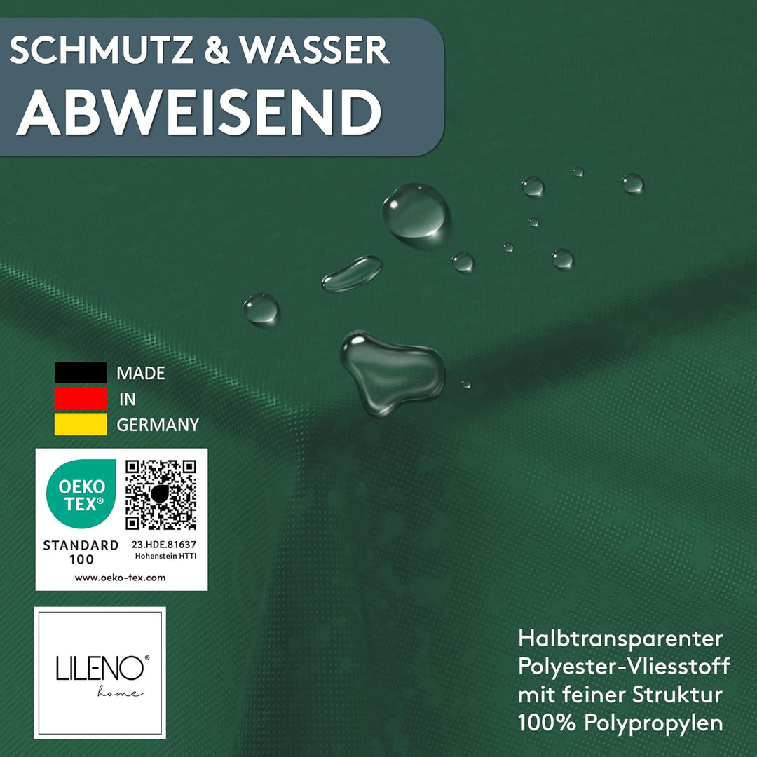 LILENO HOME Tischdeckenrolle 1,10 x 25 m - Tischdecke Grün aus Vlies - Stoffähnlich, abwaschbare Tis