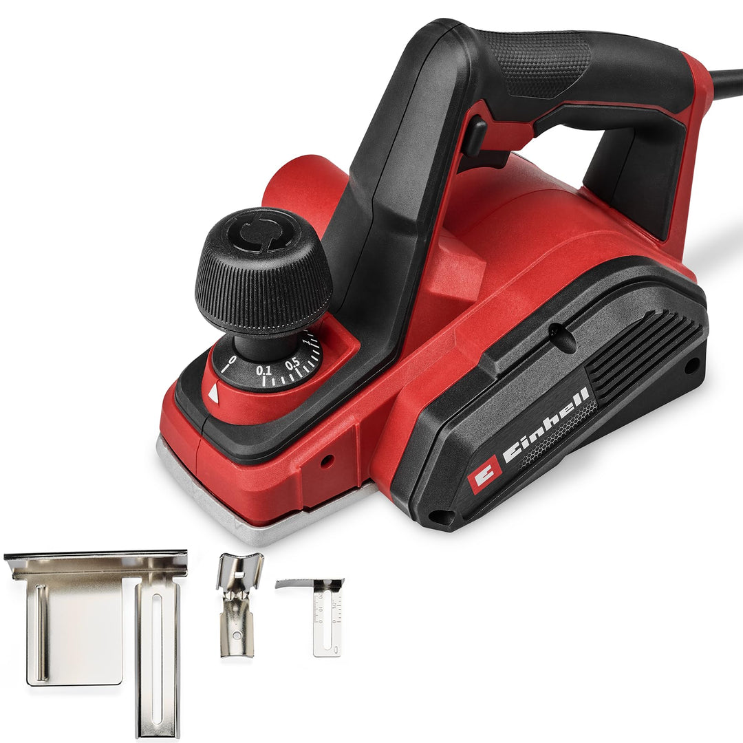Einhell Elektrohobel TC-PL 800 (800 Watt, 82 mm Hobelbreite, bis 2 mm Spantiefe, Falztiefen-/Paralle