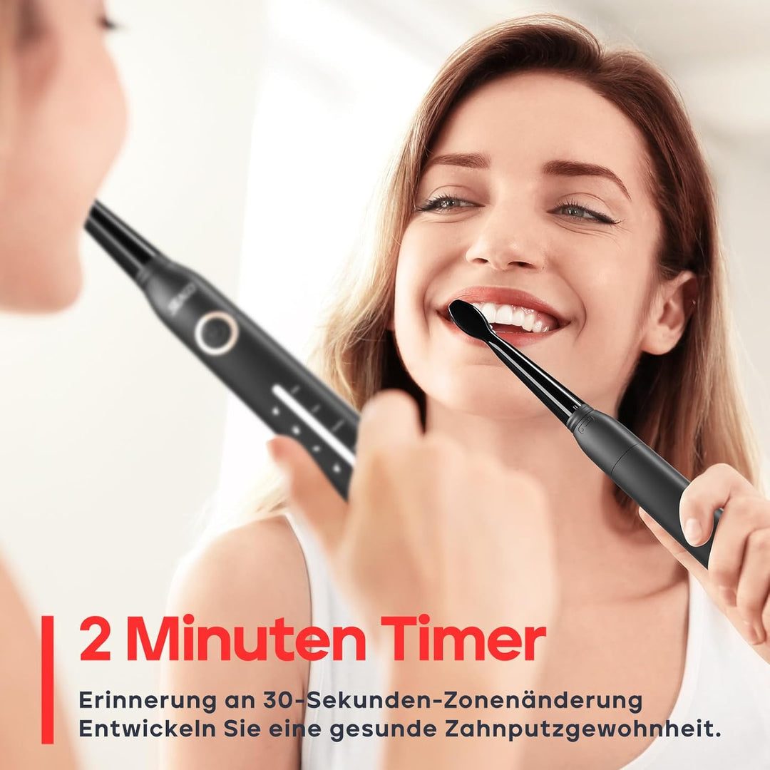 Seago Elektrische Zahnbürste, Schallzahnbürste mit 40000VPM weissen Ihre Zähne in zwei Wochen, USB w