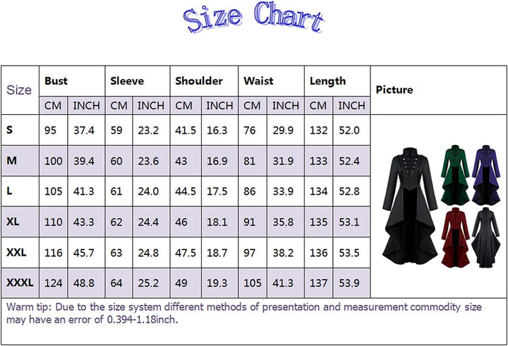 Damen Steampunk Vintage Frack Jacke Unregelmässiger Saum Gothic Kleidung Viktorianischer Gehrock Lan