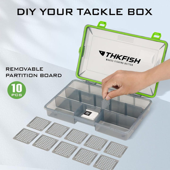 THKFISH wasserdichte Angelkoffer, 2PCS 3600 Angelbox, Transparente Tackle Box, Angelboxen mit Heraus