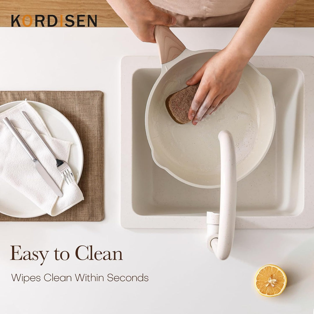 Kordisen Keramik Bratpfanne 24 cm Induktion, Antihaft Keramik Pfanne, Gesund und Ungiftig, PFOA und