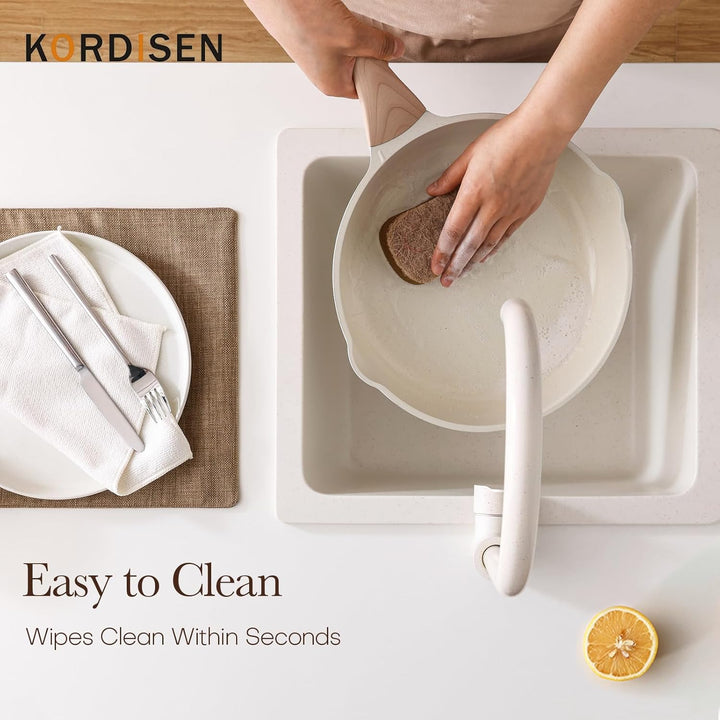 Kordisen Keramik Bratpfanne 24 cm Induktion, Antihaft Keramik Pfanne, Gesund und Ungiftig, PFOA und