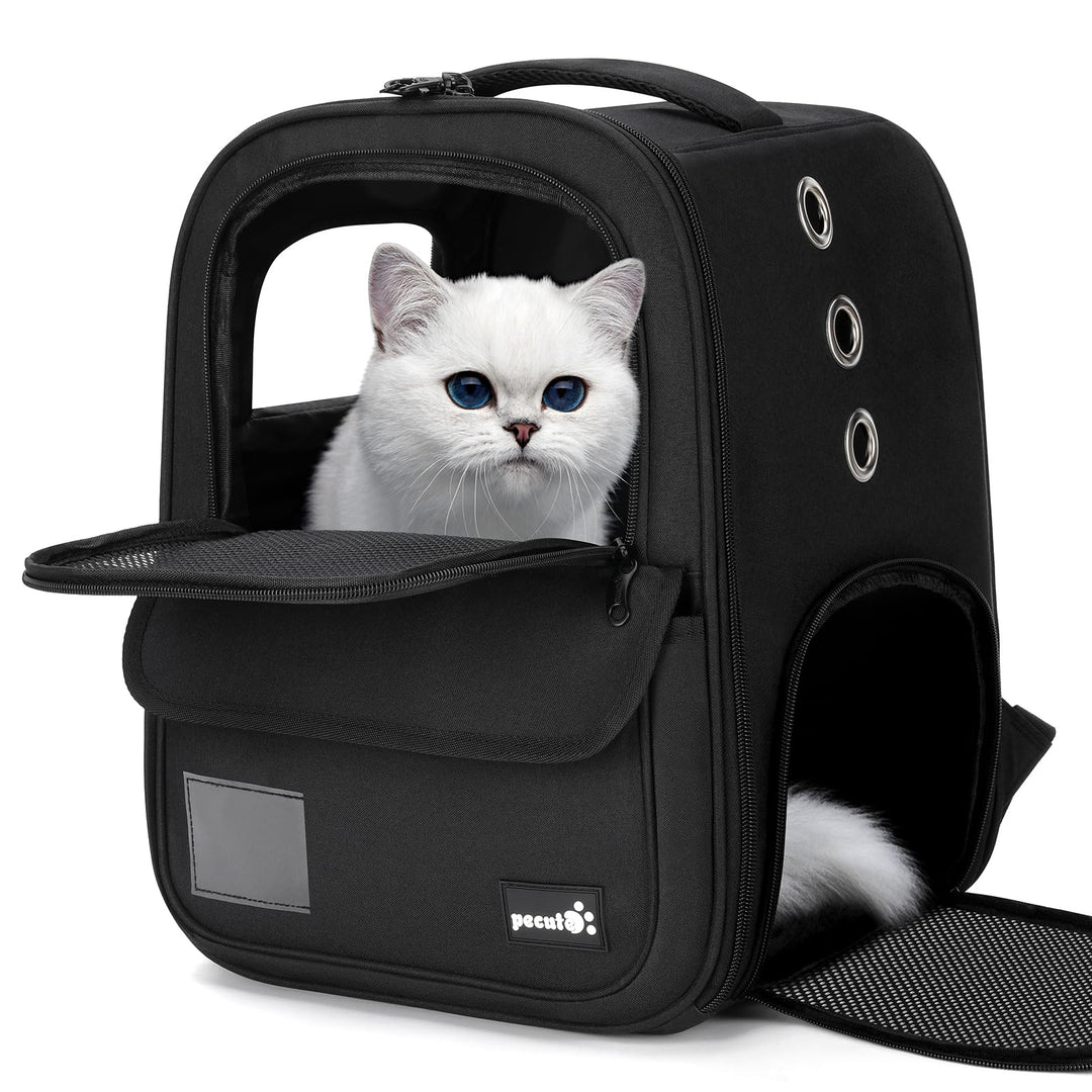 pecute Haustier Rucksack 6kg, Tragbare und Faltbare Katzentasche, Atmungsaktive und Leichte Hundetas