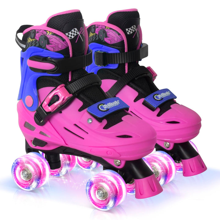 Nattork Rollschuhe Kinder, Verstellbare Rollschuhe für Kinder Jungen Mädchen, 4 Grössen Verstellbar