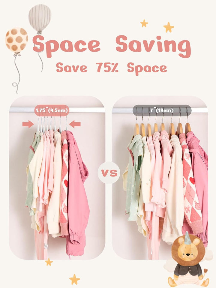 HOUSE DAY 30er Set Kinderkleiderbügel aus Samt,28cm Kleiderbügel Kinder mit Gekerbtem Design,Ultradü