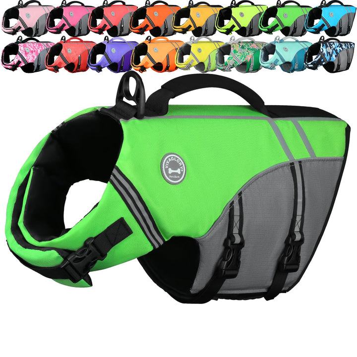 VIVAGLORY Sportstil Schwimmweste für Hunde mit Hervorragendem Auftrieb, Einstellbar & Langlebig Schw
