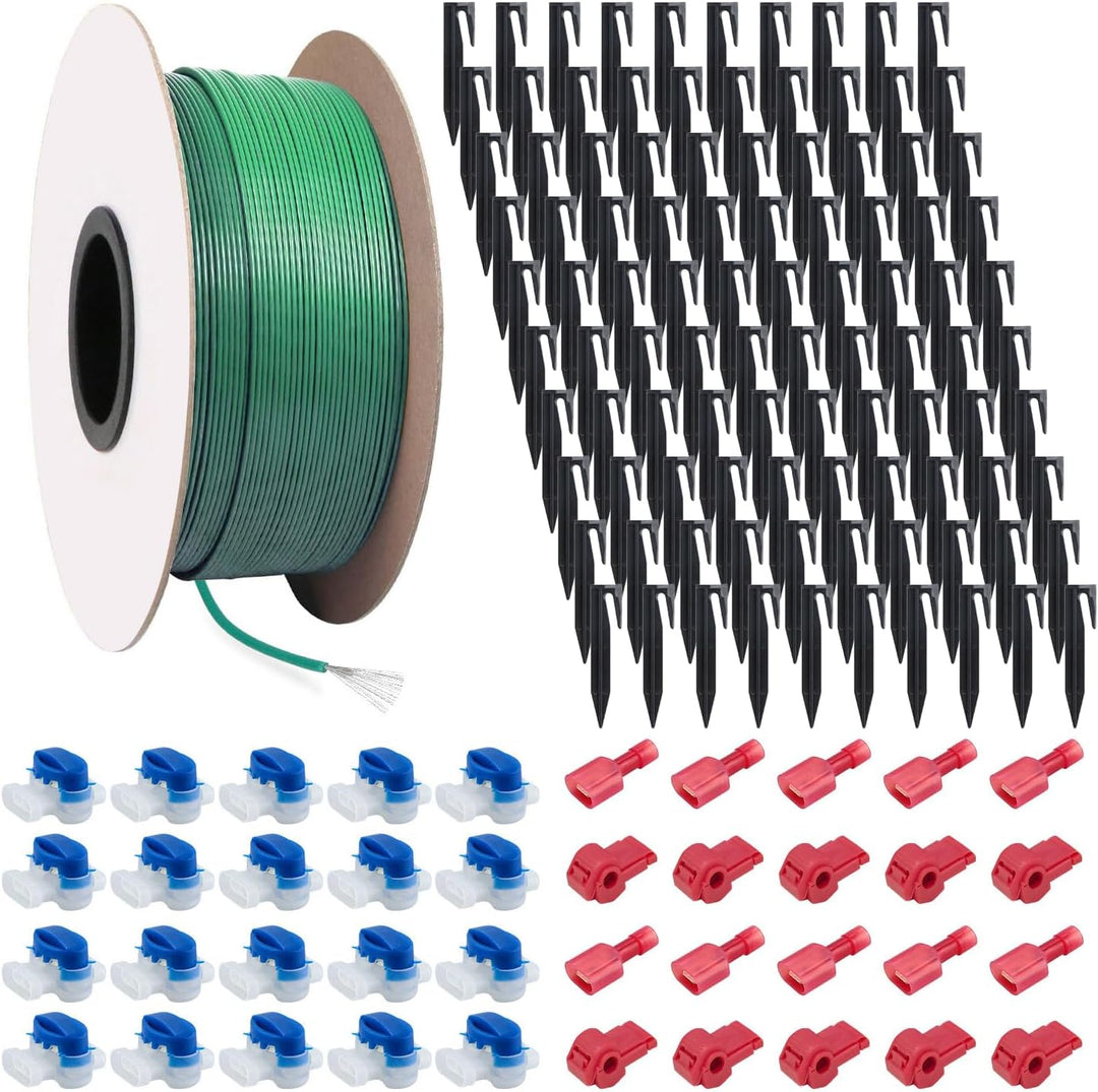 150m Universal Begrenzungskabel für Mähroboter + 100 Erdnägel + 20 Kabelverbinder + 10 Anschlussklem