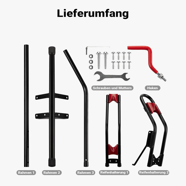 Wiltec vertikaler Fahrradständer 53 x 11 x 120 cm, Universal Fahrradhalter freistehend aus robustem