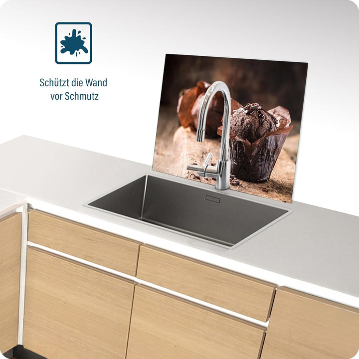 SFArt Herdabdeckplatte – Gehärtetes Glas Schneidebrett & Ceranfeld Abdeckplatte 1 Teilig 52x40 – Hyg