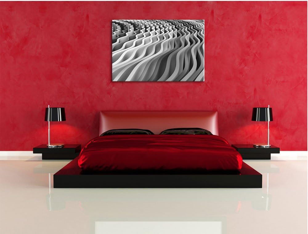 Pixxprint buntes Wellenmuster als Leinwandbild | Grösse: 100x70 | Wandbild| Kunstdruck | fertig besp