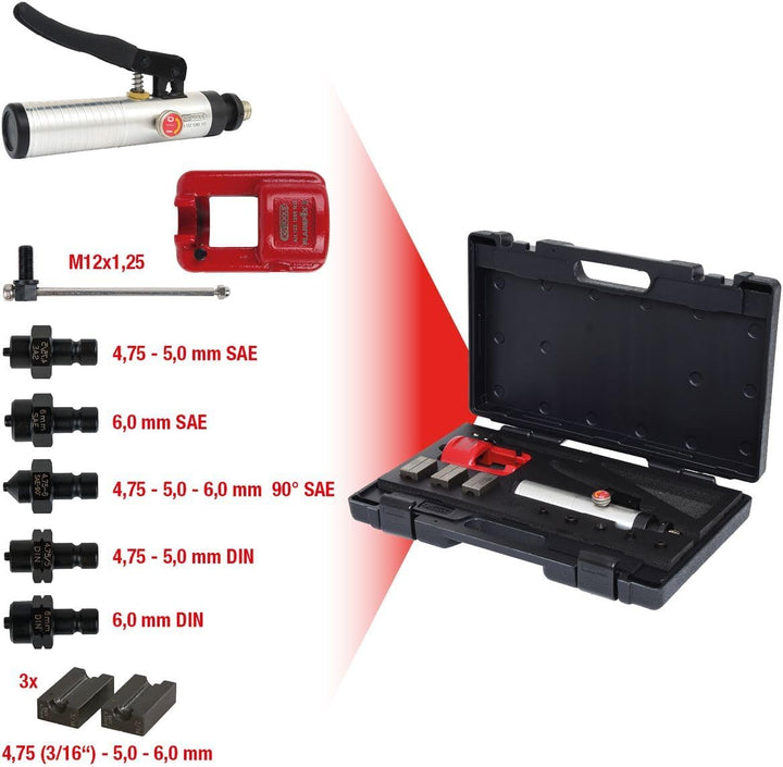 KS Tools 122.1260 Universal-Bördelgerät-Satz, 11-tlgFlarefix II Single, Single