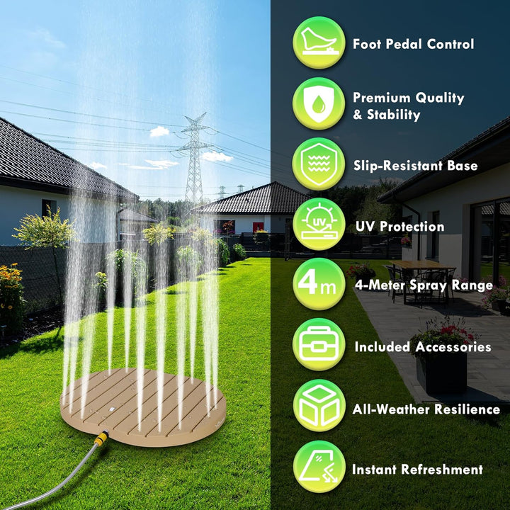 CCLIFE Gartendusche Aussendusche Bodendusche Outdoor, Aussendusche Garten Dusche Mit Fussrad, Fontän