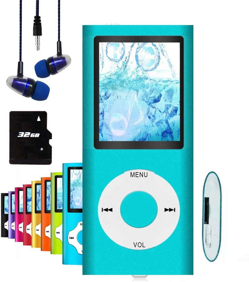 Hotechs MP3-Player/MP4-Player, MP3-Player mit 32 GB Speicherkarte, schlankes Design, digitales LCD-D