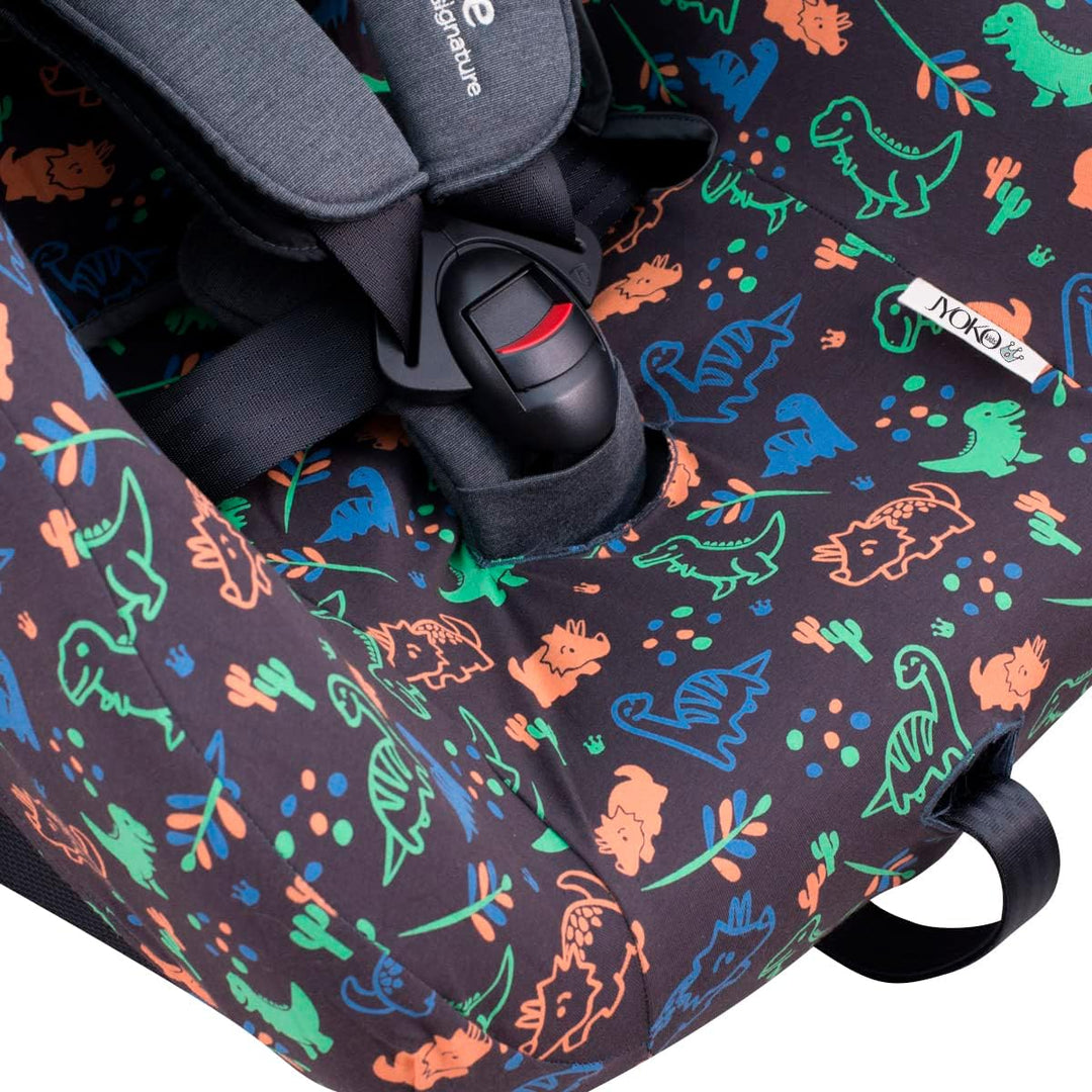 JYOKO Kids Bezug kompatibel mit Joie Spin 360, Nuna Rebl, aus Baumwolle (Happy Dino) Happy Dino Bezu