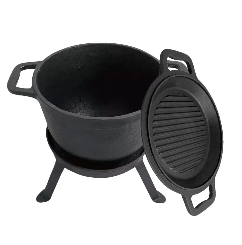8L Gusseisen Kesselgulasch Gulaschtopf Kazan Jagdgusskessel Jagdkessel KINGHOFF KH-1733