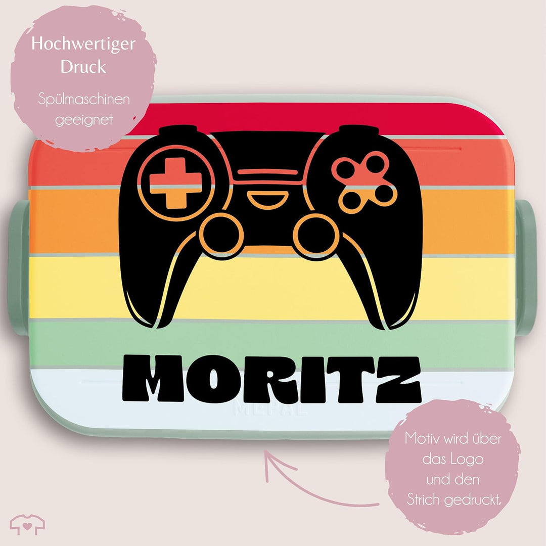 Kinder Bento Box Midi Lunchbox für Mepal Bentobox - Gaming - Controller Gamepad Game - 900 ml - Sage
