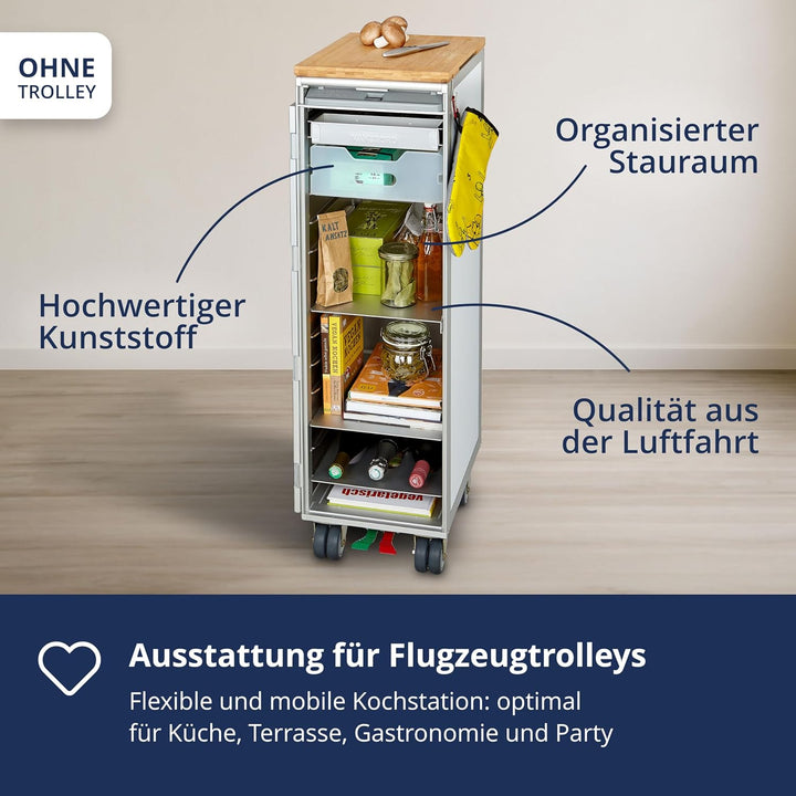 VanDeBord Ausstattungspaket für Flugzeugtrolleys und Airline Trolleys, Küche & Grillen, Kunststoff,