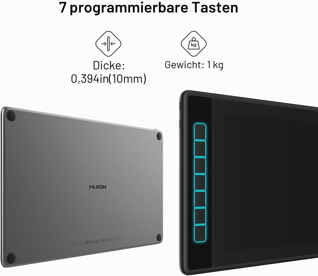 2022 HUION Kamvas Pro 13 2.5K QHD Grafiktablett mit Display QLED Volllaminierung 145% sRGB Batteriel