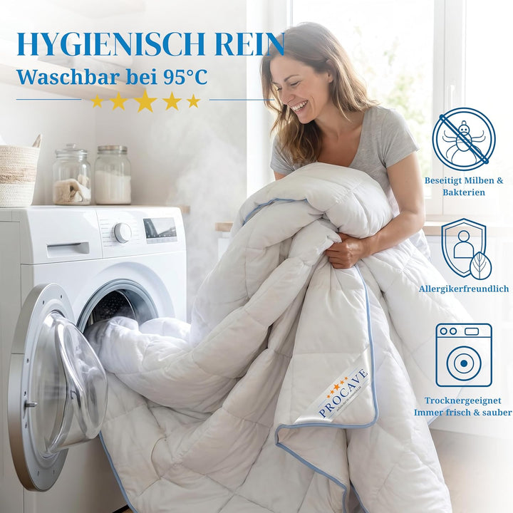 PROCAVE TopCool warme Duo Winter-Qualitäts-Bettdecke für die kalte Jahreszeit | Soft-Komfort-Bettdec