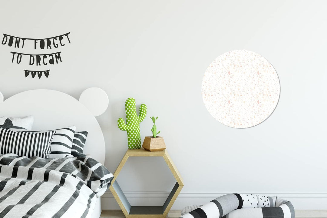 MuchoWow Wandbild Rund Wanddeko Deko Wohnzimmer Bilder 30x30 cm Muster - Terazzo - Textur, 30x30 cm
