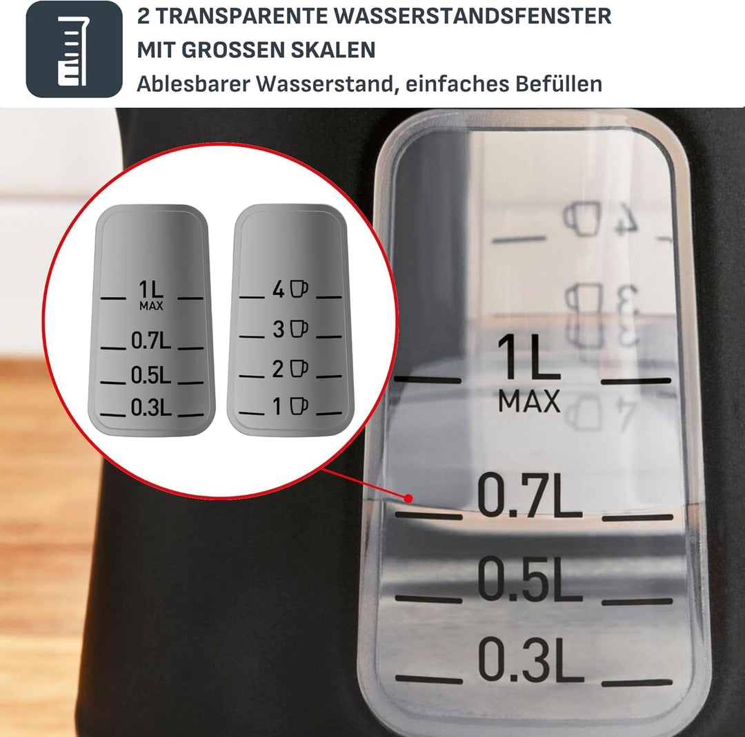 Tefal Includeo Frühstücks-Set |Toaster mit 7 Bräunungsstufen | Wasserkocher mit 1L Fassungsvermögen
