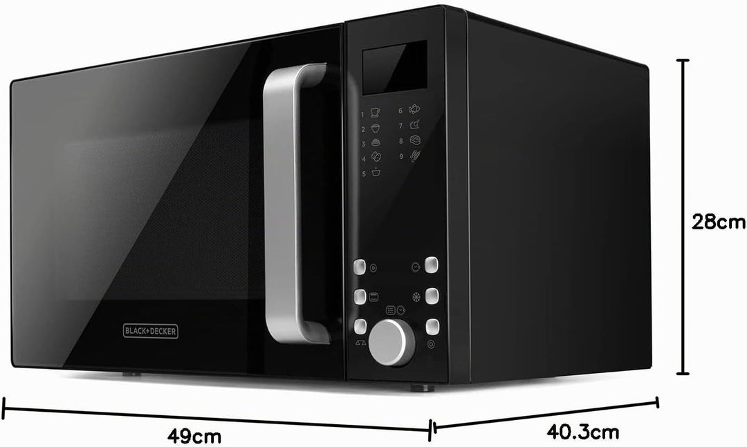 Black+Decker BXMZ900E - 23L digitale Mikrowelle mit Grill, 900W Grillleistung und 1000W Grill, Aufta