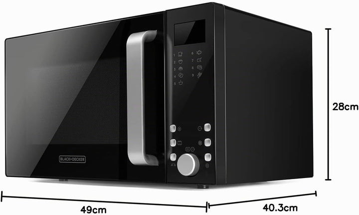 Black+Decker BXMZ900E - 23L digitale Mikrowelle mit Grill, 900W Grillleistung und 1000W Grill, Aufta