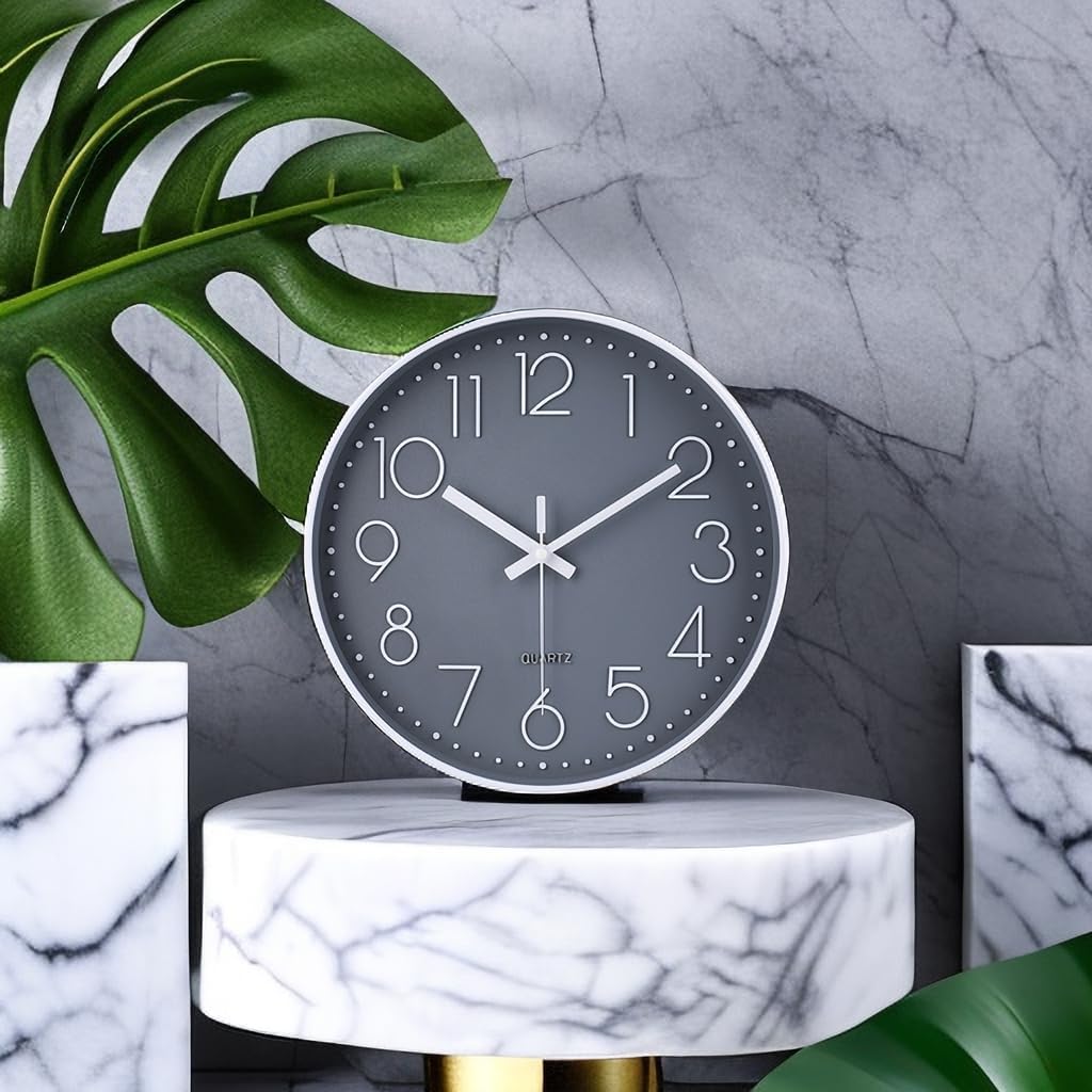 jomparis 30cm Modern Quartz Lautlos Wanduhr Schleichende Sekunde ohne Ticken Analoge Wanduhr Dekor f