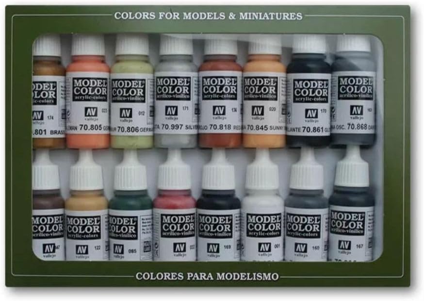 Vallejo 070107 - Farbset, Deutsche Farben, WWII, 16 x 17 ml bunt