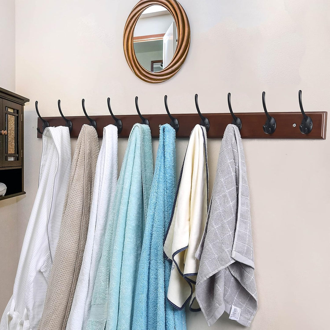 Dseap Garderobenleiste: 97cm lang robuste hakenleiste mit 10 haken, kleiderhaken wand, wandgarderobe