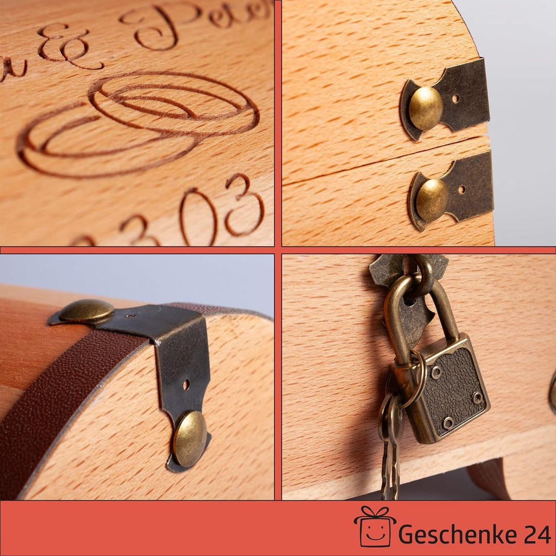 Geschenke 24 Holz-Schatztruhe zum 50. Geburtstag - Geschenkbox für Geld und Geldgeschenke - Geburtst